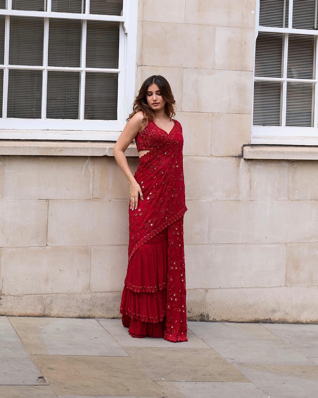 Bollywood Designer Ready To wear wedding saree with stitched blouse