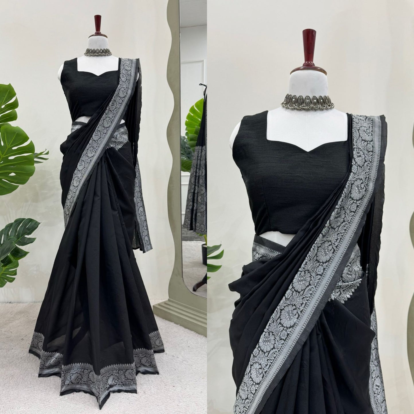 Silk Readymade Designer wedding saree with stitched blouse
