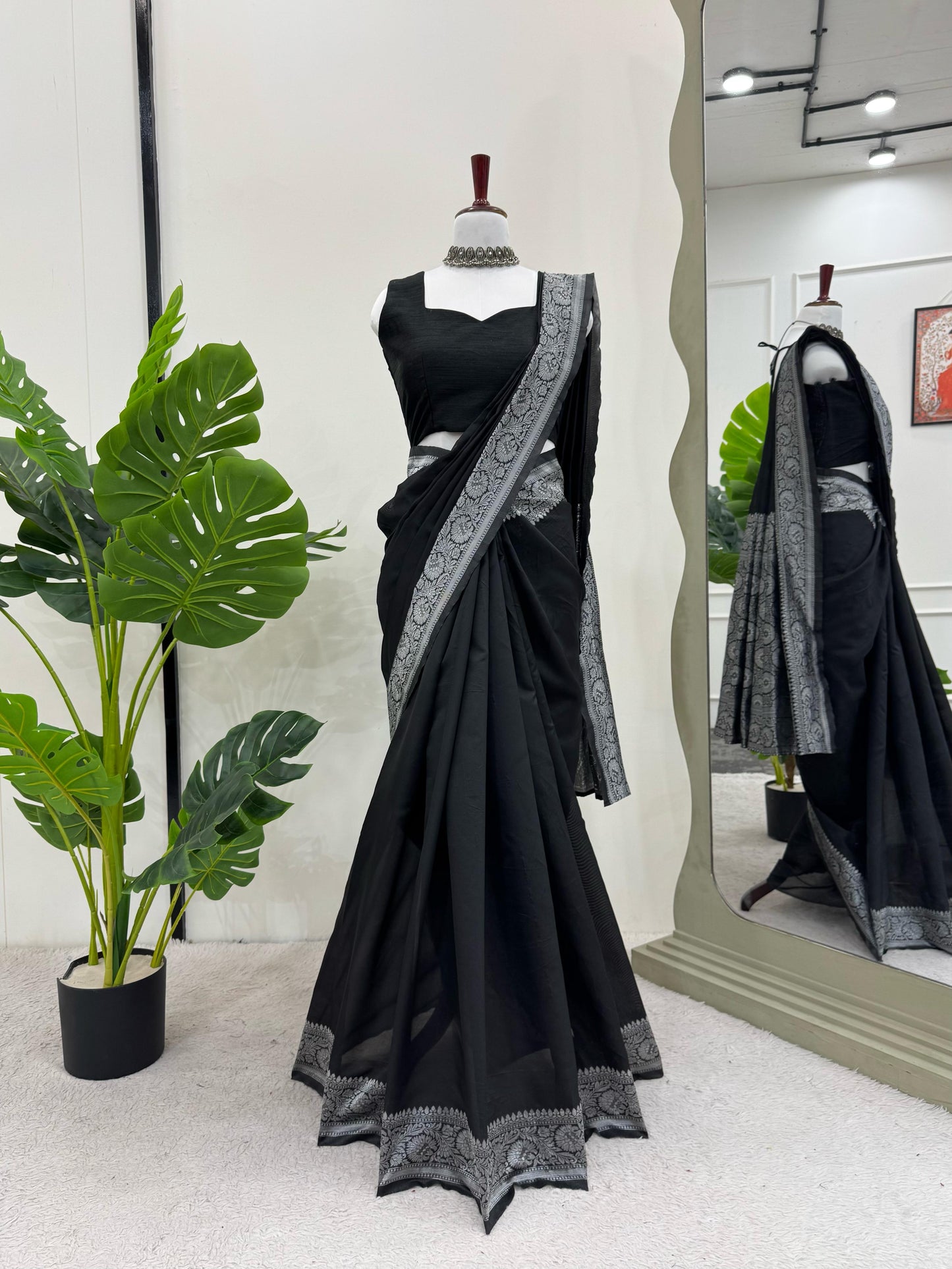Silk Readymade Designer wedding saree with stitched blouse