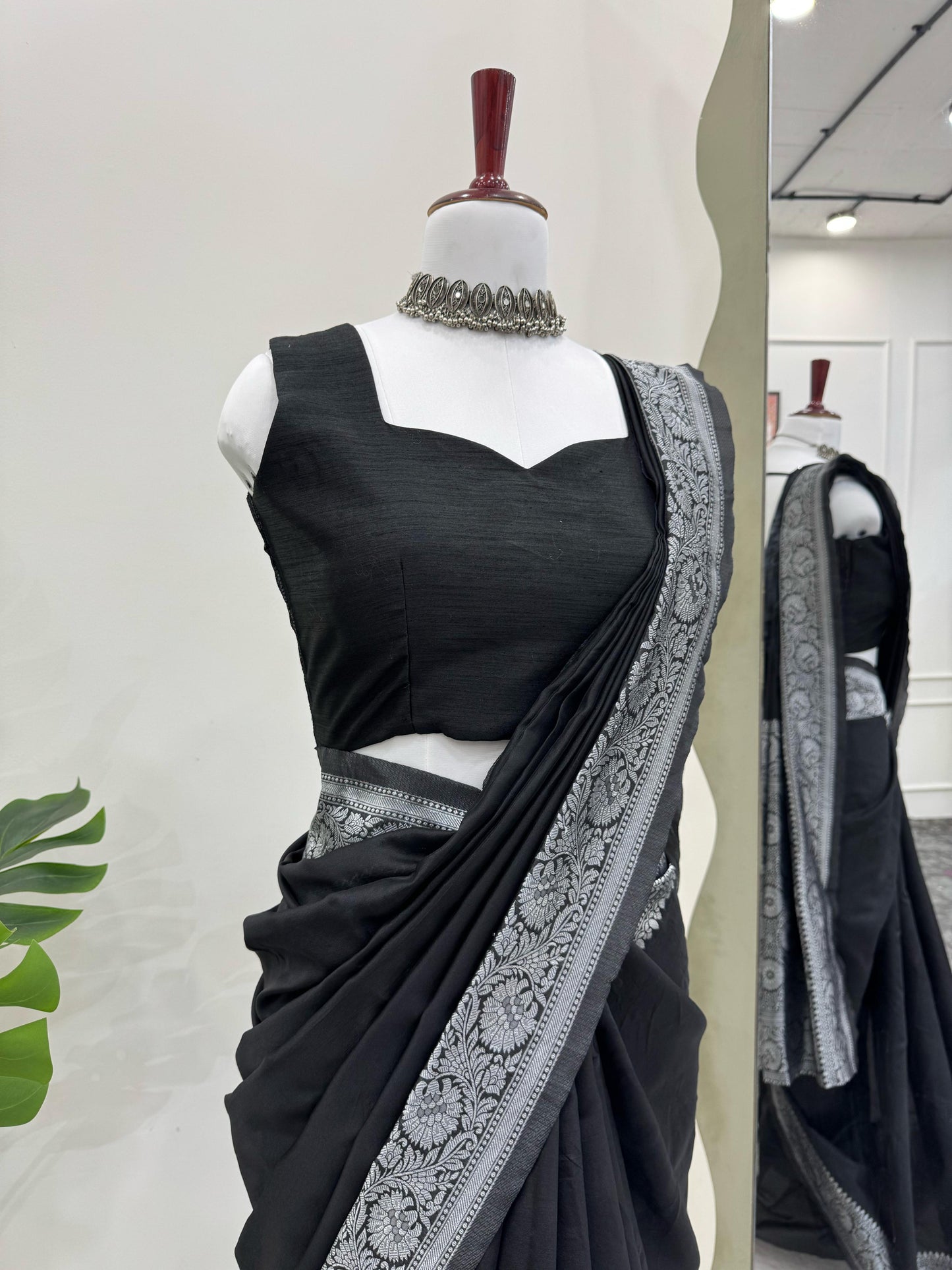 Silk Readymade Designer wedding saree with stitched blouse