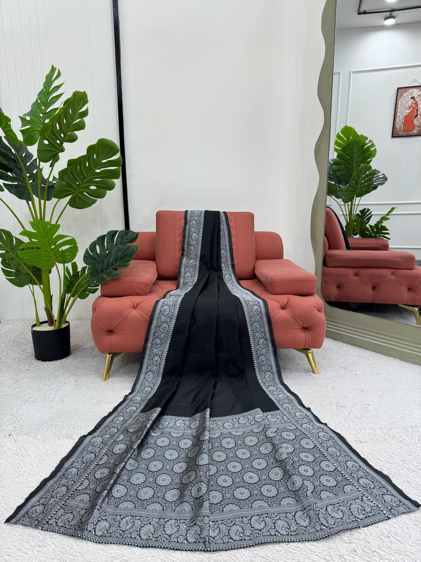 Silk Readymade Designer wedding saree with stitched blouse