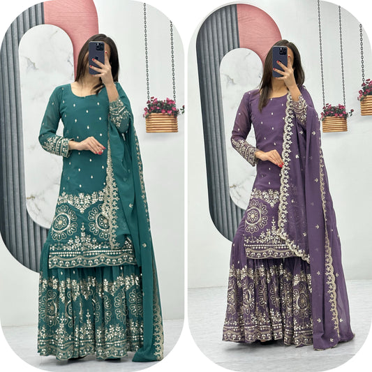 Sharara Suit Set for wedding Readymade Indian Dress Salwar Kameez