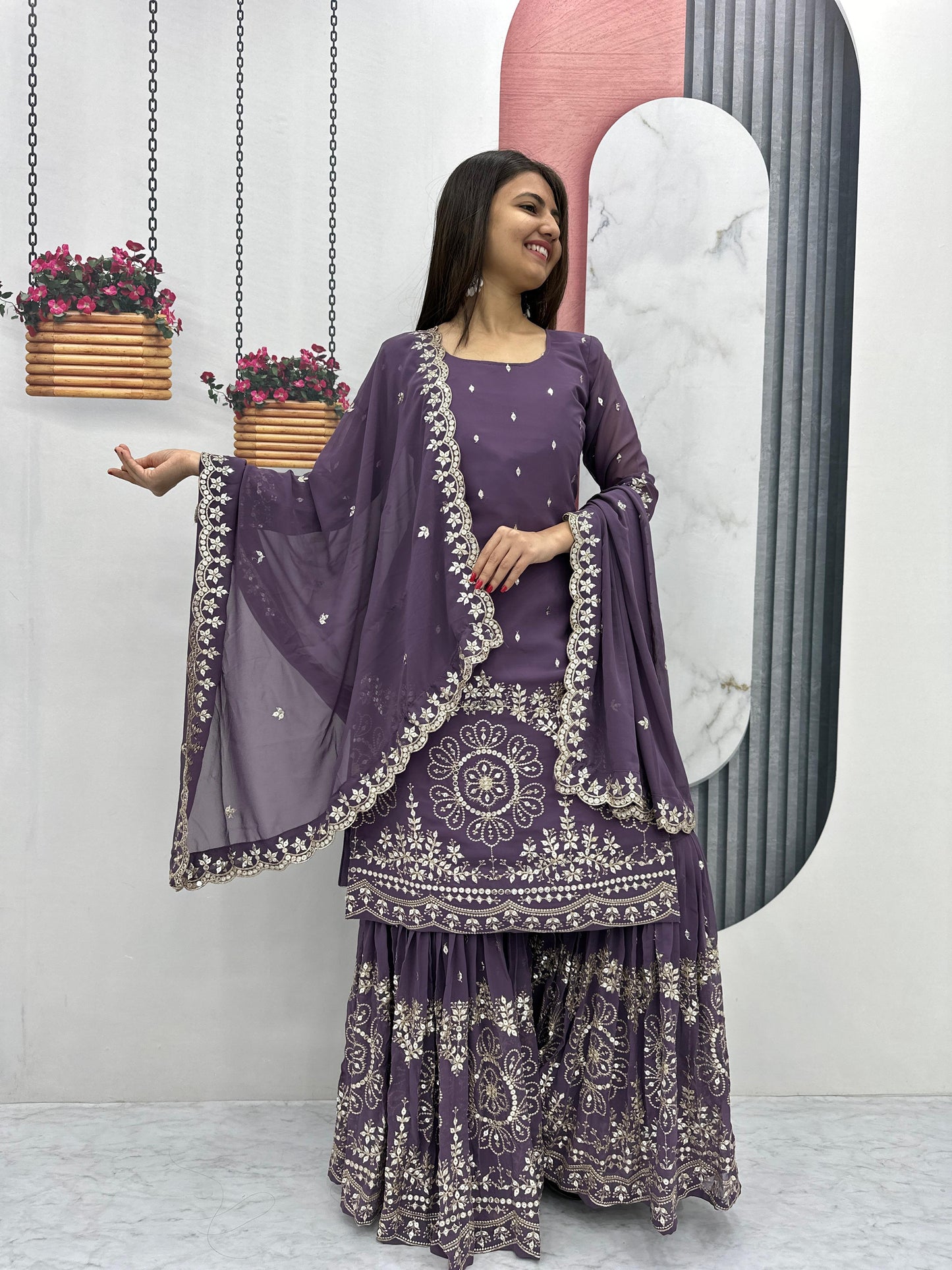 Sharara Suit Set for wedding Readymade Indian Dress Salwar Kameez