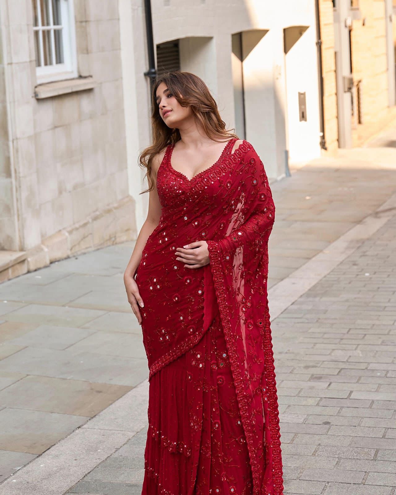Bollywood Designer Ready To wear wedding saree with stitched blouse
