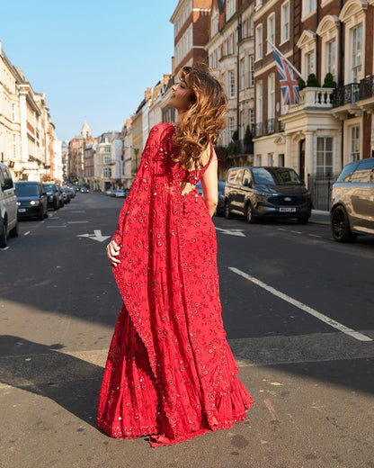 Bollywood Designer Ready To wear wedding saree with stitched blouse