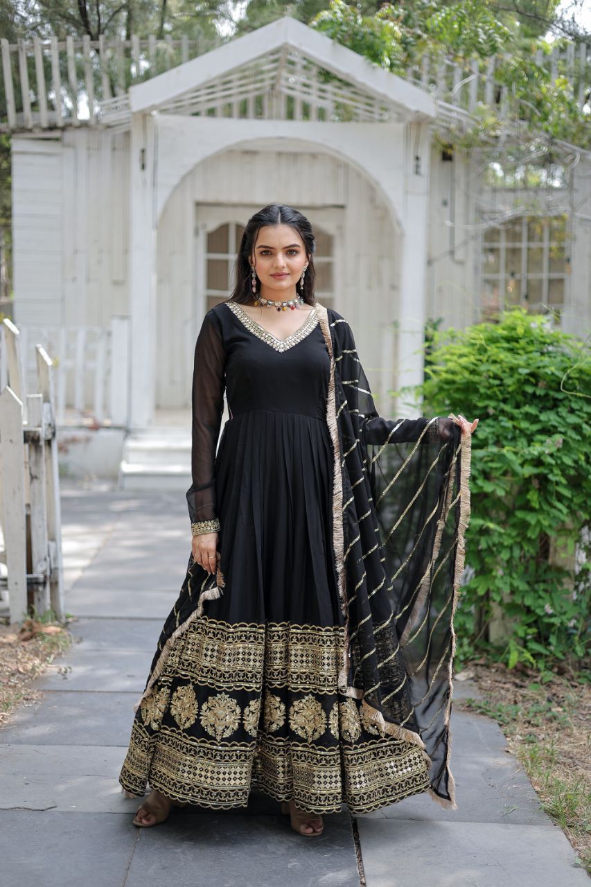Trending premium anarkali Full Flaired wedding Indian gown dress
