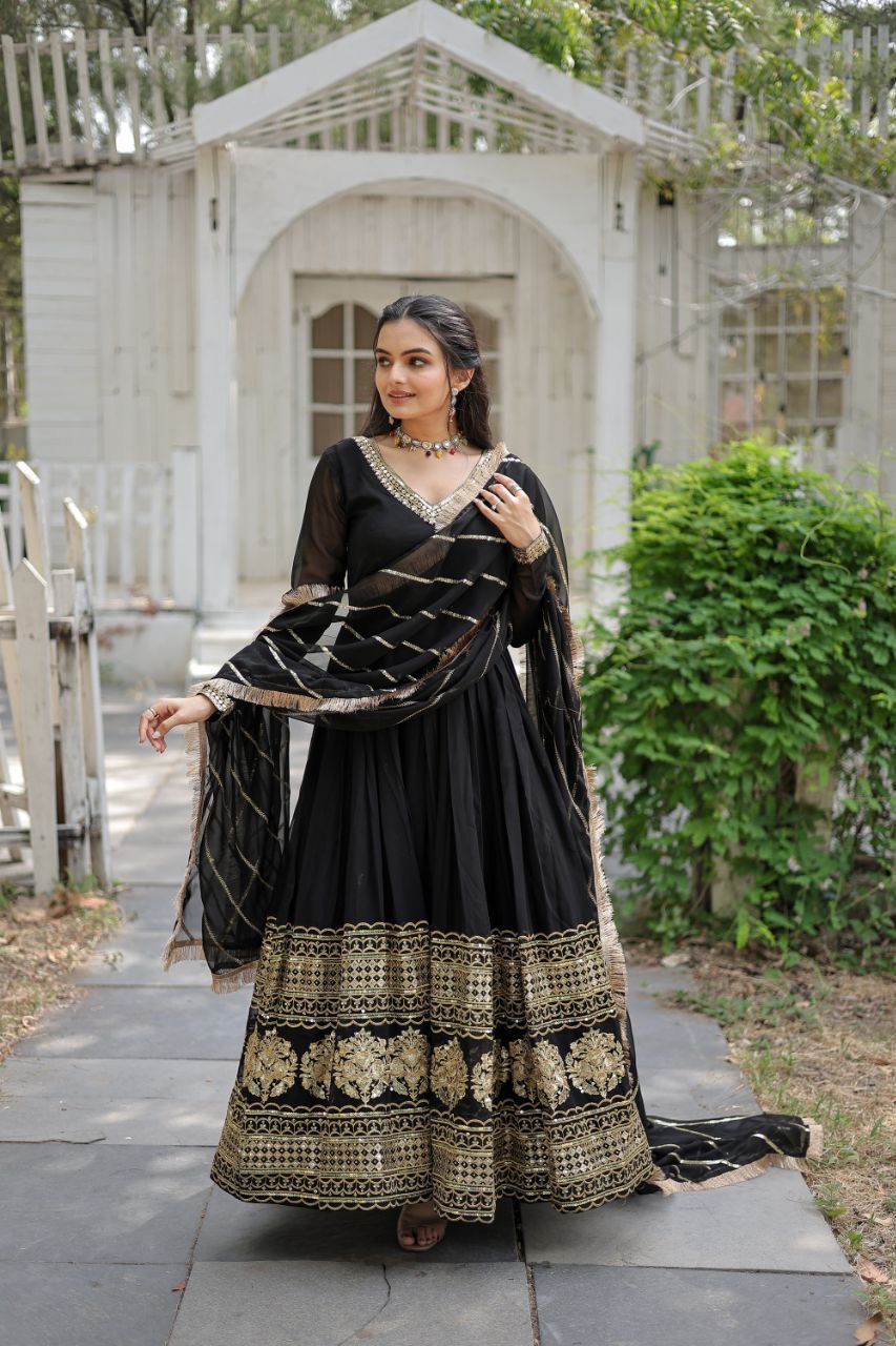 Trending premium anarkali Full Flaired wedding Indian gown dress