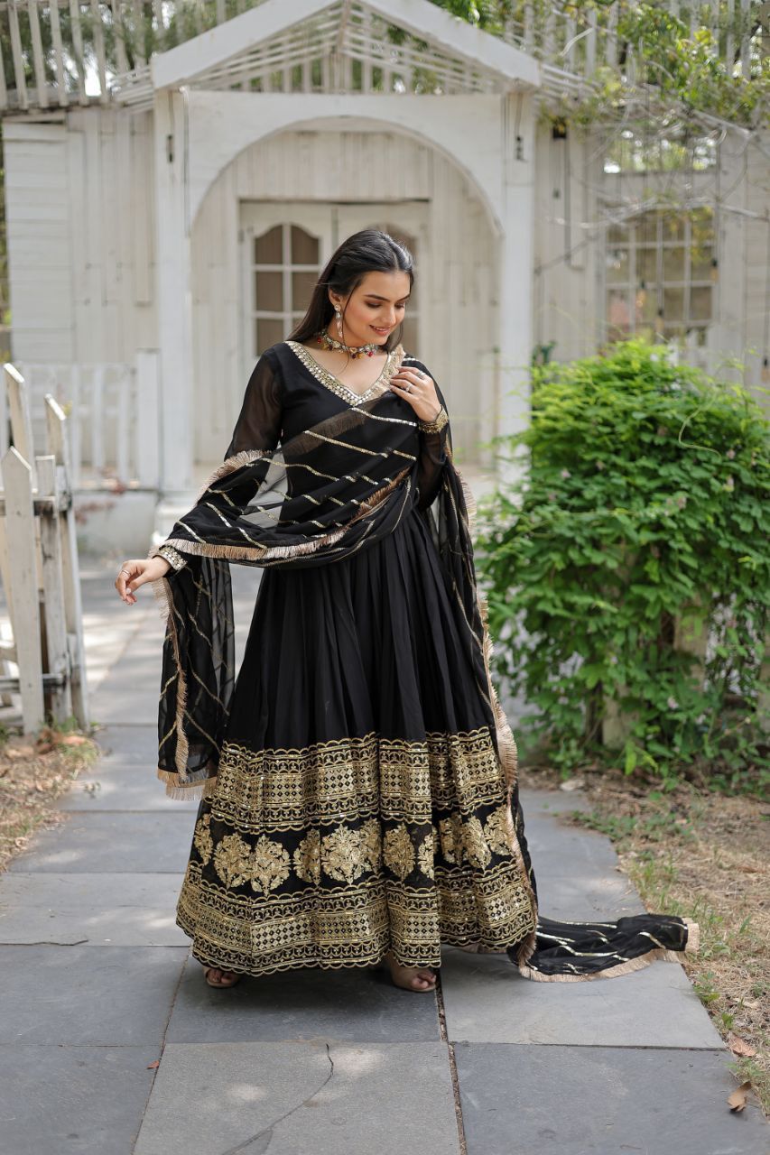 Trending premium anarkali Full Flaired wedding Indian gown dress