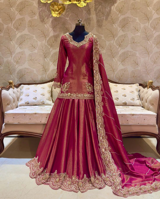 Indowestern top Lehenga With Dupatta stitched Indian wedding Festival Lehenga