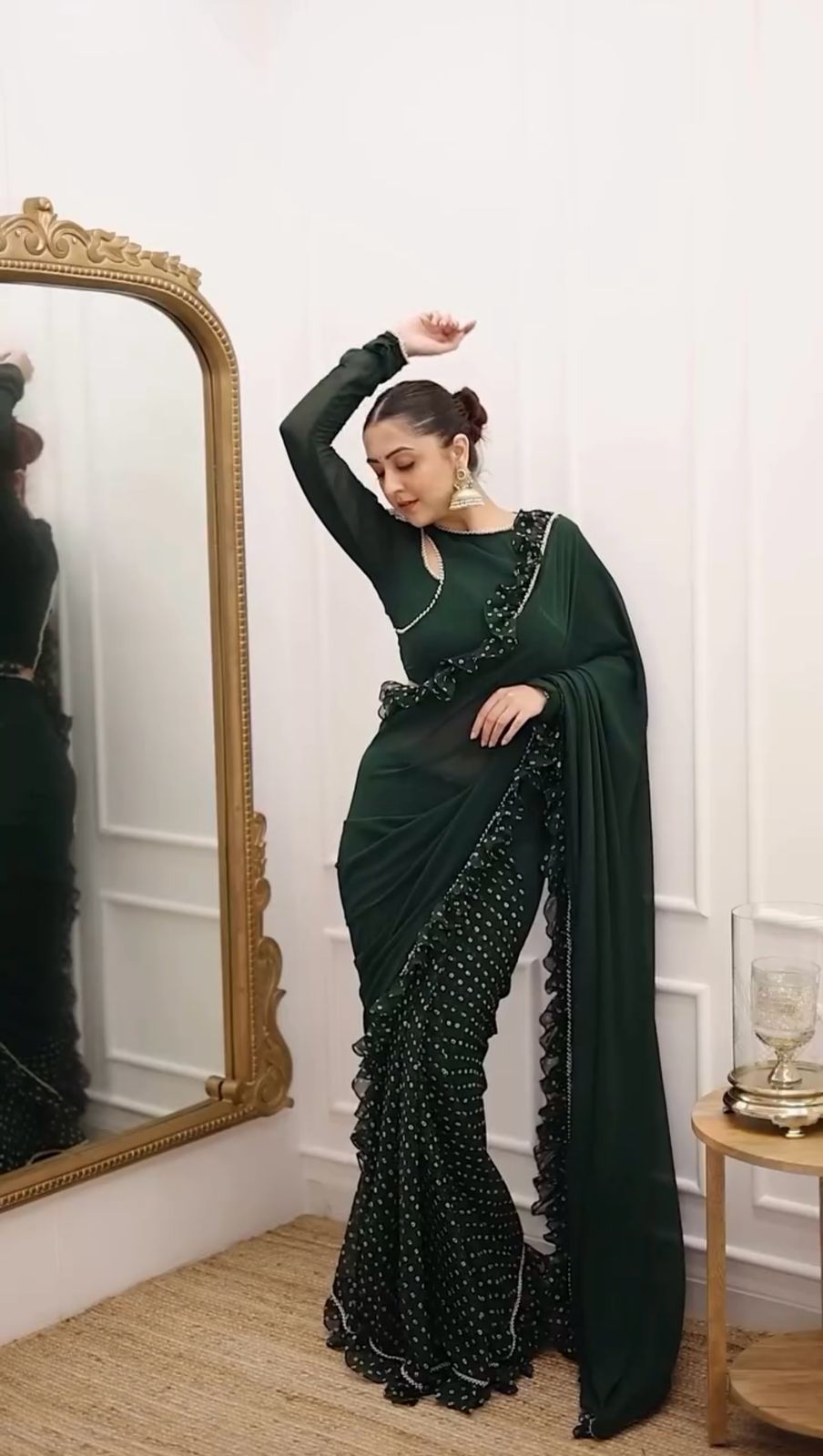 Ready To Wear Wedding Festival Designer saree with stitched blouse