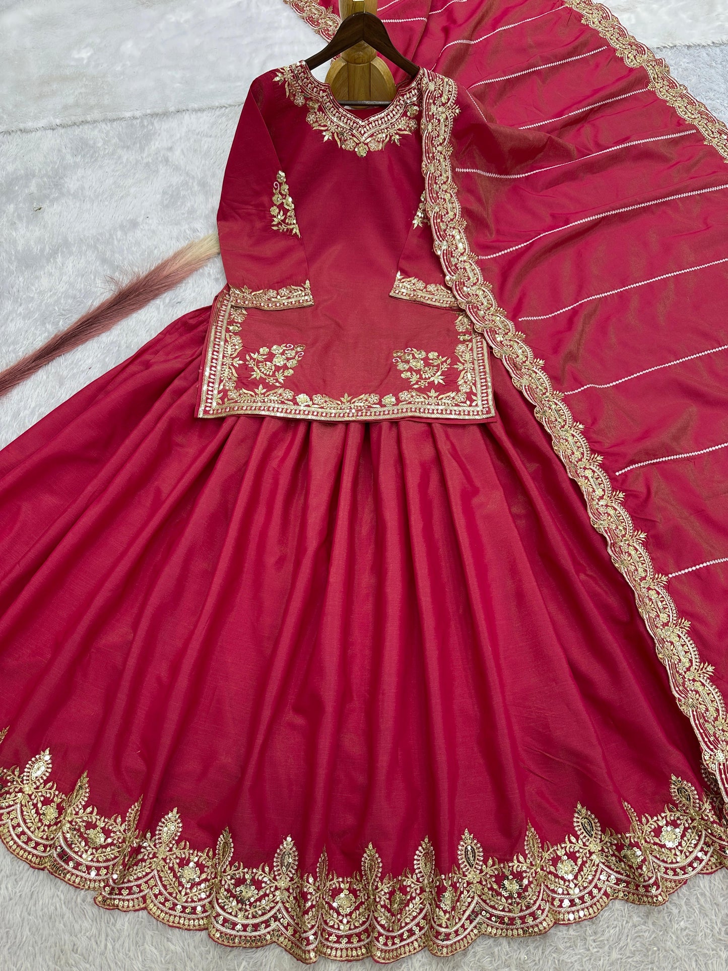 Indowestern top Lehenga With Dupatta stitched Indian wedding Festival Lehenga