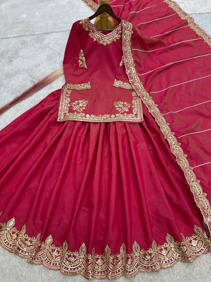 Indowestern top Lehenga With Dupatta stitched Indian wedding Festival Lehenga