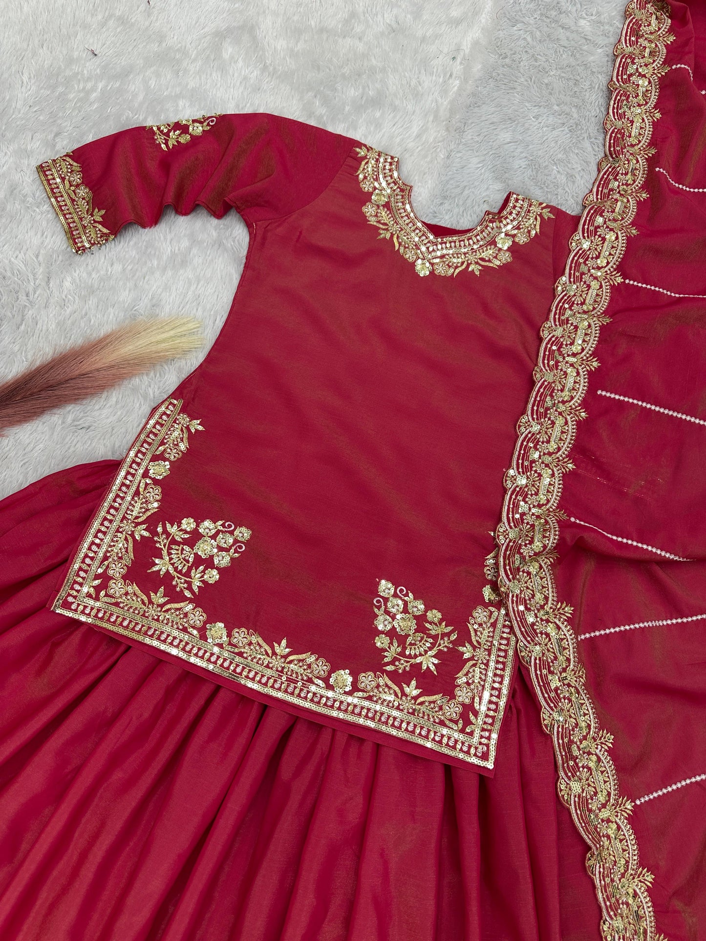 Indowestern top Lehenga With Dupatta stitched Indian wedding Festival Lehenga