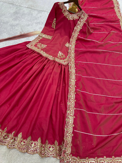 Indowestern top Lehenga With Dupatta stitched Indian wedding Festival Lehenga