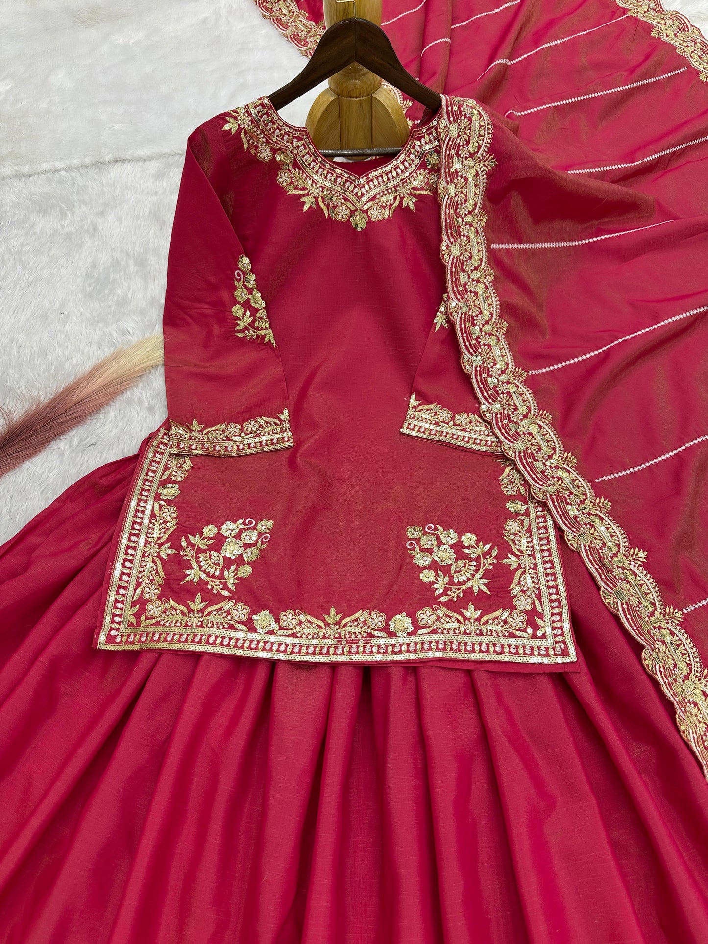 Indowestern top Lehenga With Dupatta stitched Indian wedding Festival Lehenga