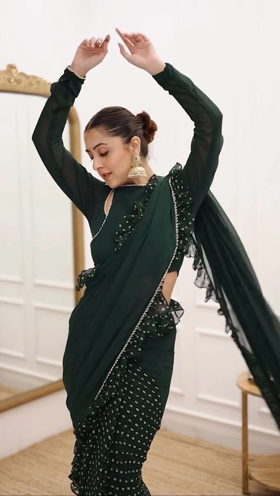 Ready To Wear Wedding Festival Designer saree with stitched blouse