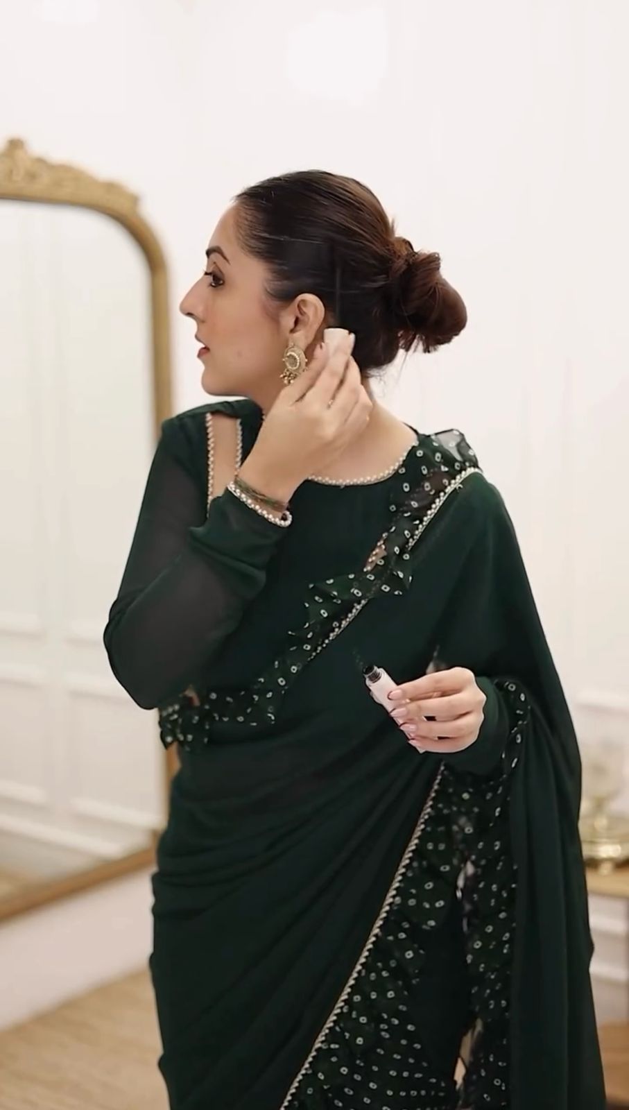 Ready To Wear Wedding Festival Designer saree with stitched blouse