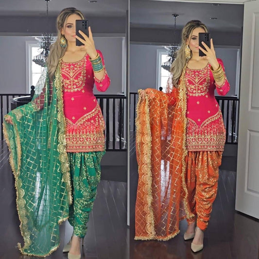 Punjabi Dhoti Suit Set Readymade Wedding Festival Indian salwar kameez dress
