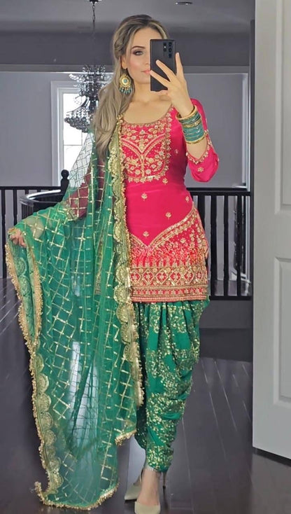 Punjabi Dhoti Suit Set Readymade Wedding Festival Indian salwar kameez dress