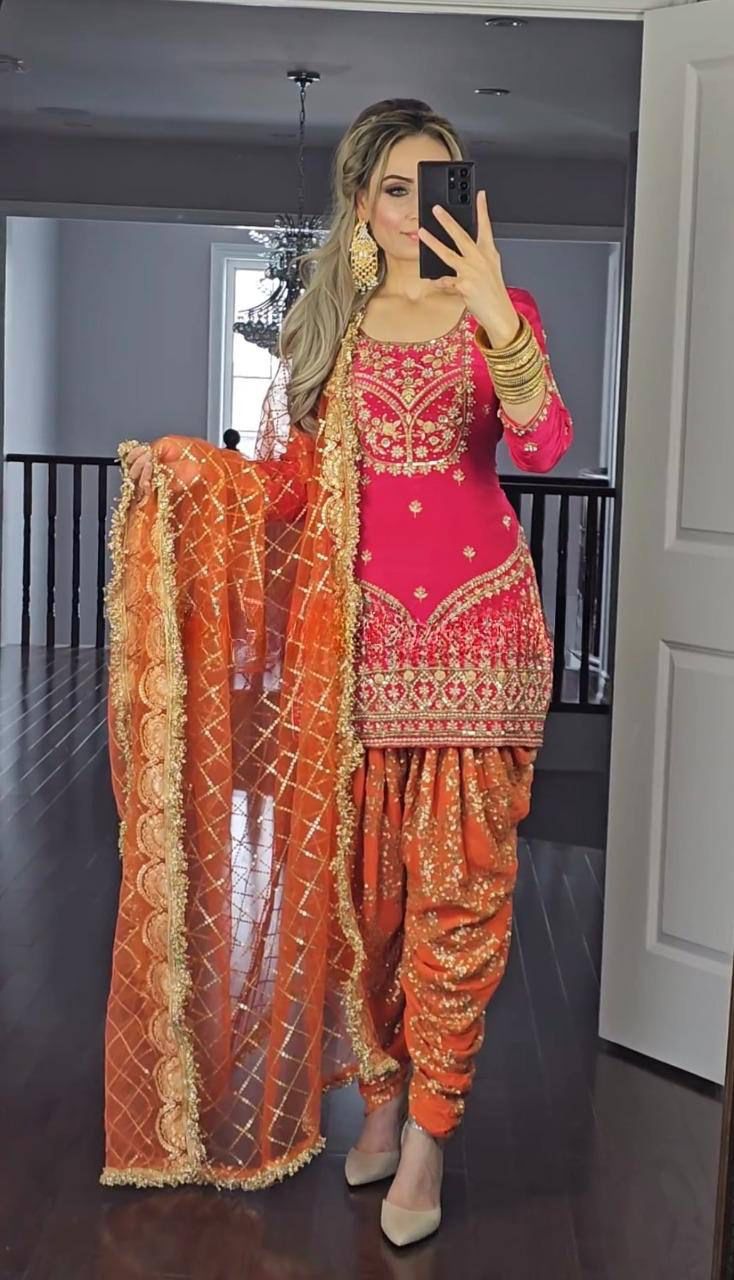 Punjabi Dhoti Suit Set Readymade Wedding Festival Indian salwar kameez dress