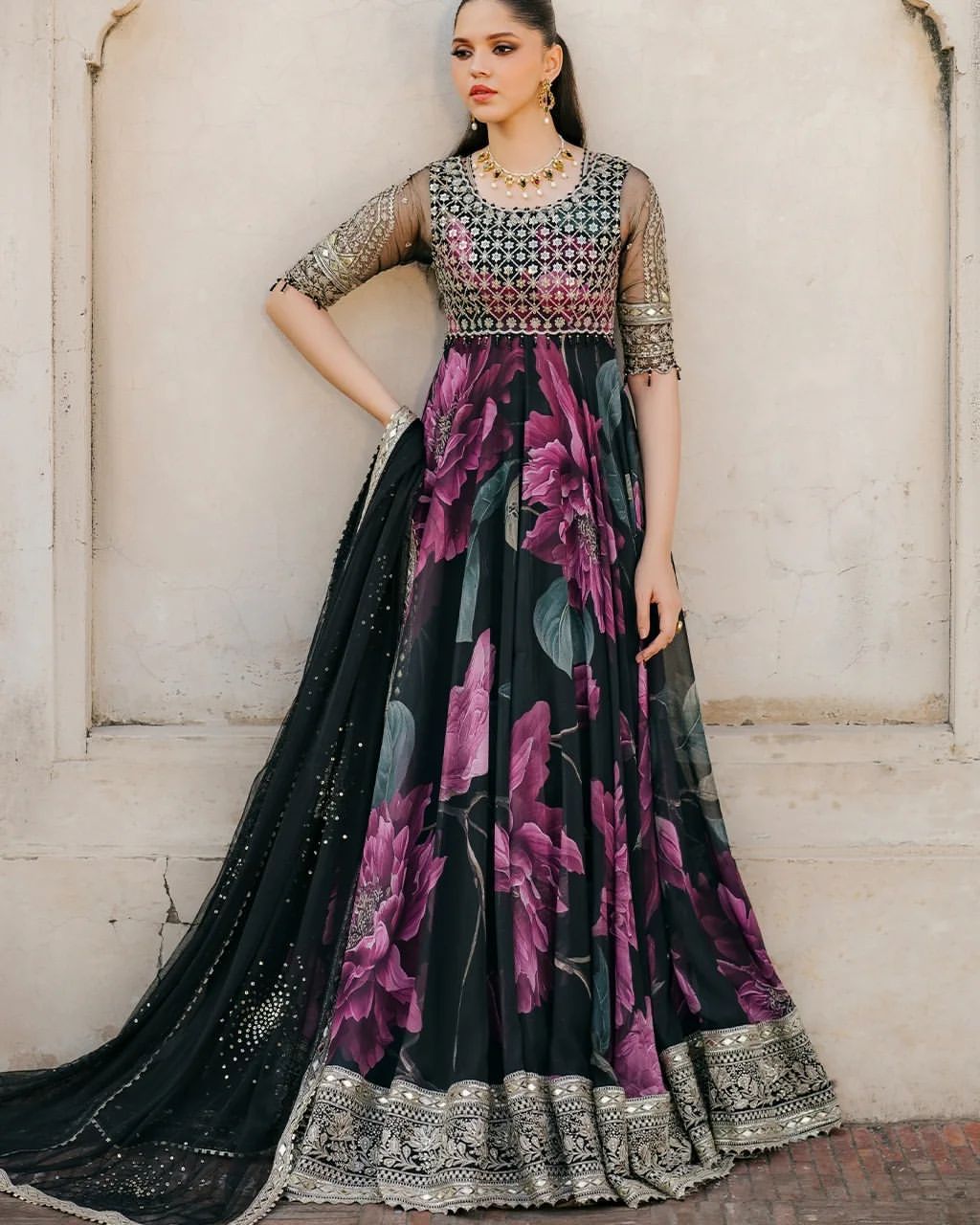 Premium anarkali Full Flaired Gown With Dupatta Readymade for wedding Festival partywear