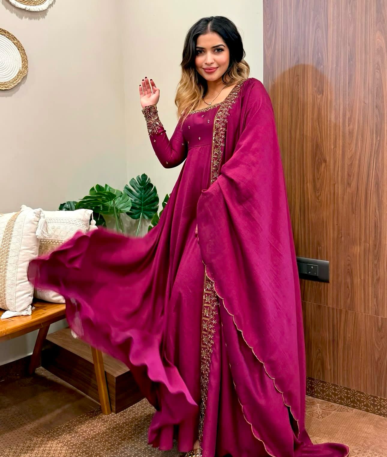 Indian wedding wear anarkali Full Flair gown dress