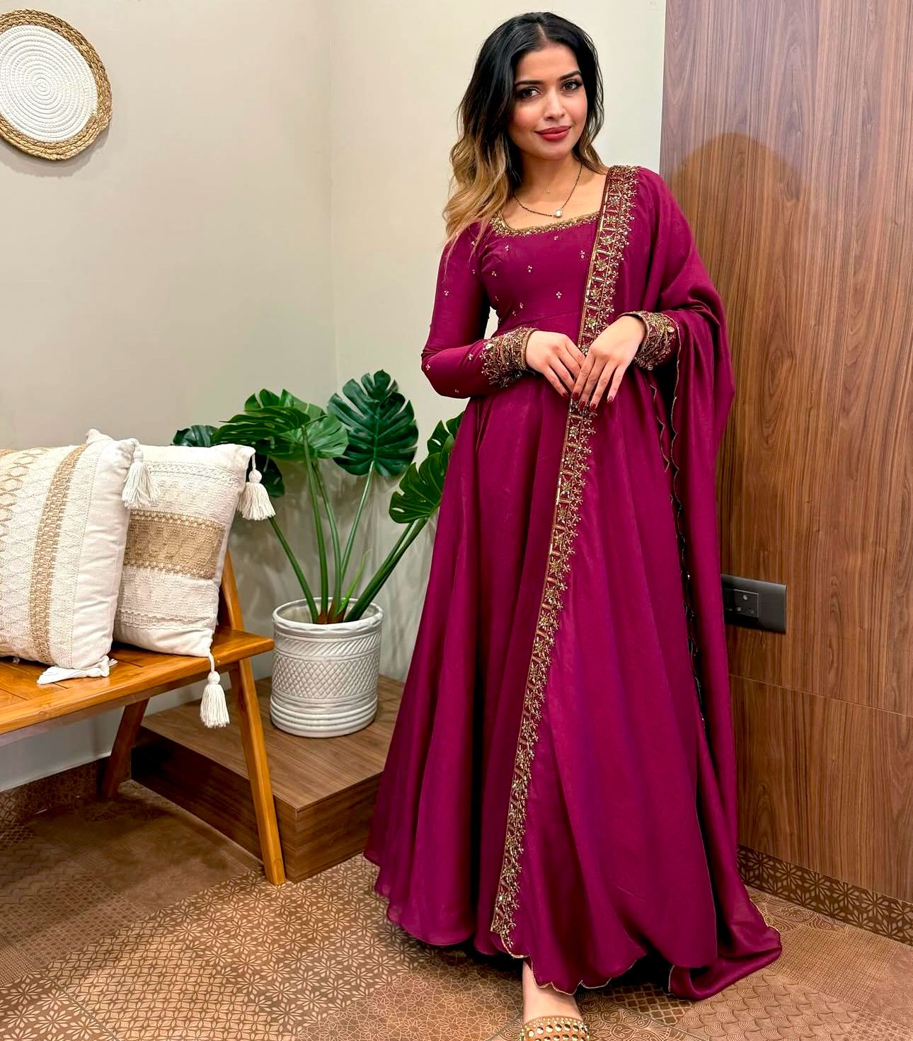 Indian wedding wear anarkali Full Flair gown dress