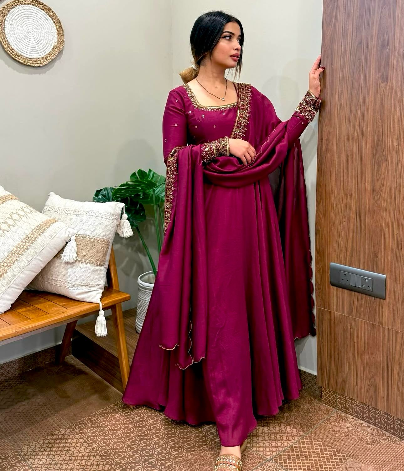 Indian wedding wear anarkali Full Flair gown dress