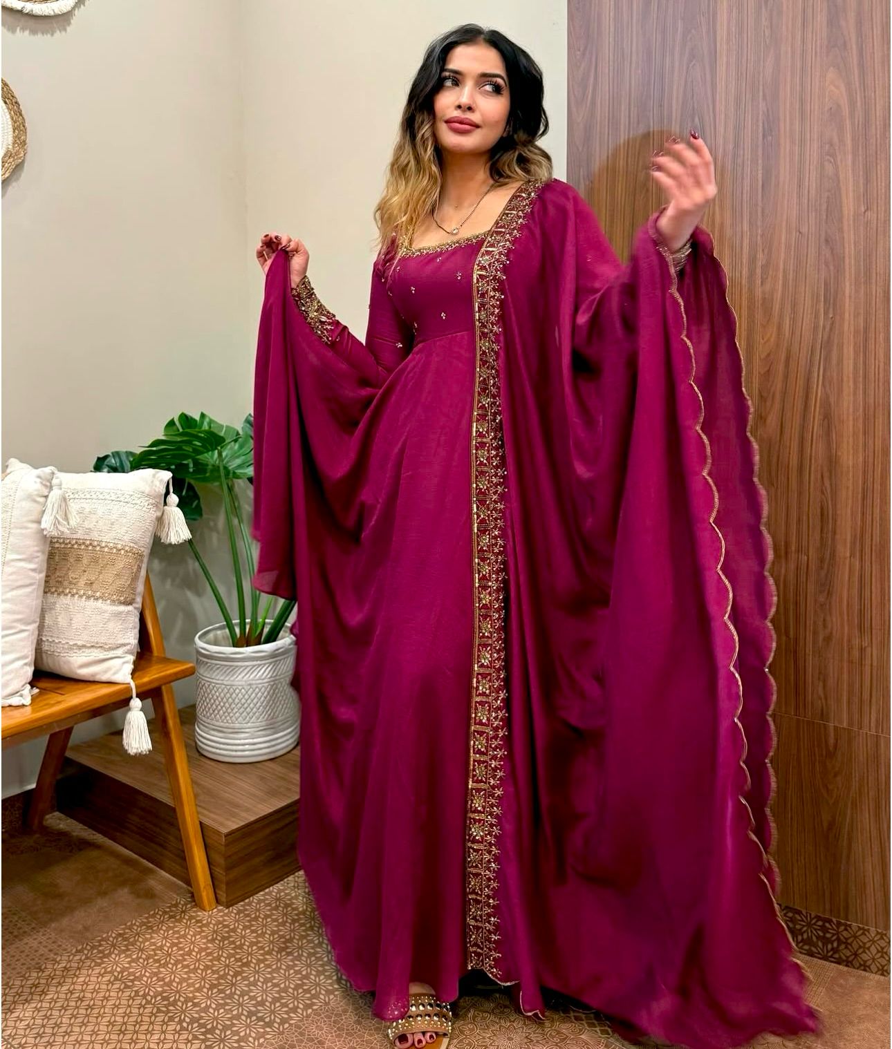 Indian wedding wear anarkali Full Flair gown dress
