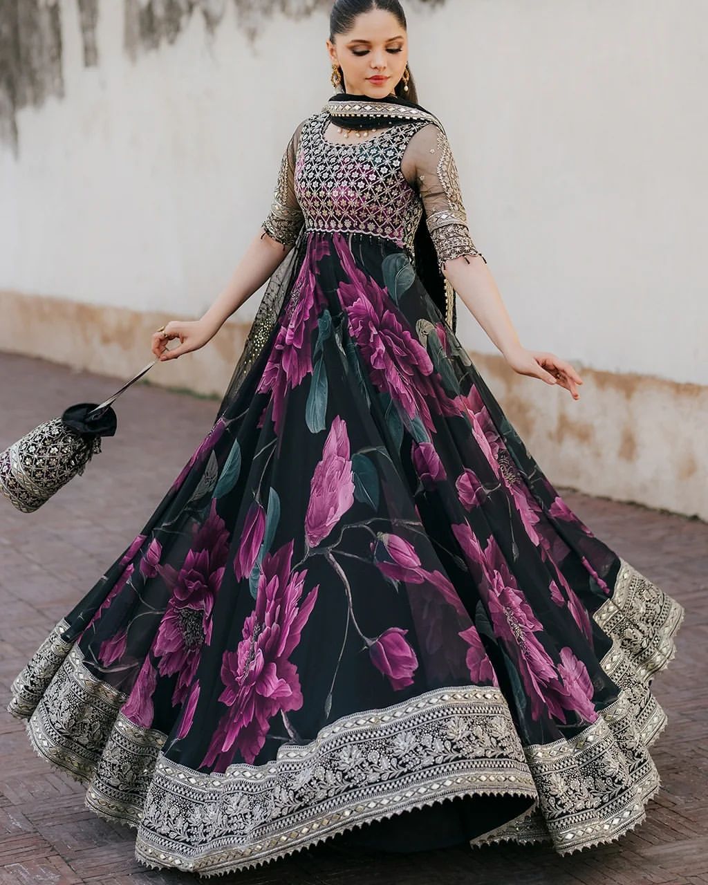 Premium anarkali Full Flaired Gown With Dupatta Readymade for wedding Festival partywear
