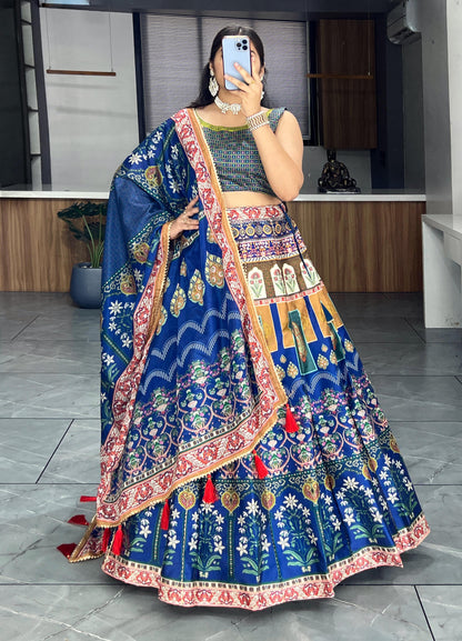 Printed silk wedding wear Readymade lehenga choli Indian Festival partywear lehenga