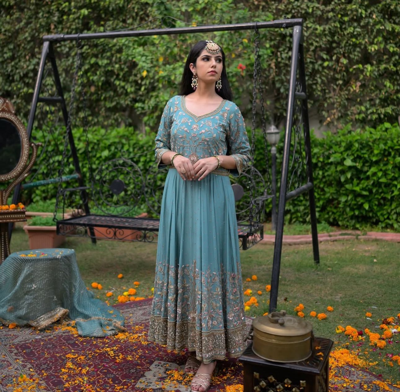 Georgette Readymade Anarkali Gown dress for wedding Indian dress