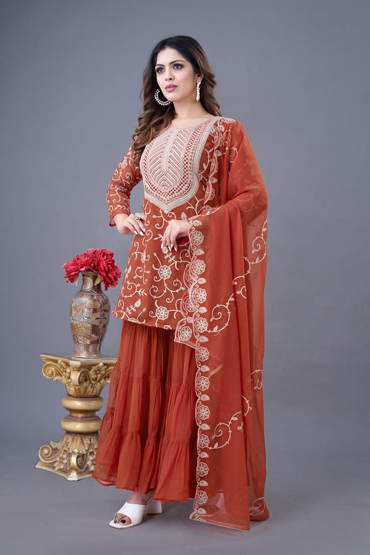 Indian Readymade Sharara Plazoo suit salwar kameez dress wedding
