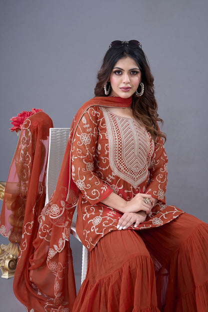 Indian Readymade Sharara Plazoo suit salwar kameez dress wedding