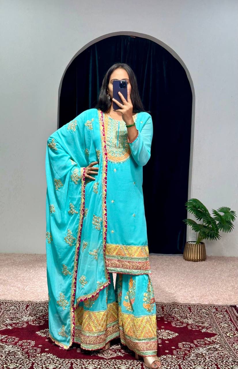 Premium Palazzo Suit set Readymade Pakistani Eid Dress