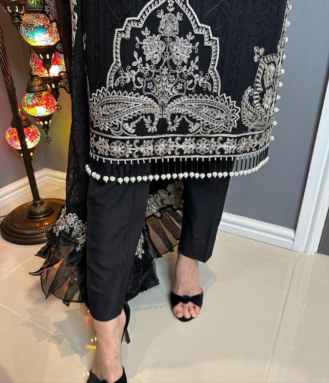 Black Ready To Wear Pakistani Salwar Kameez for EID
