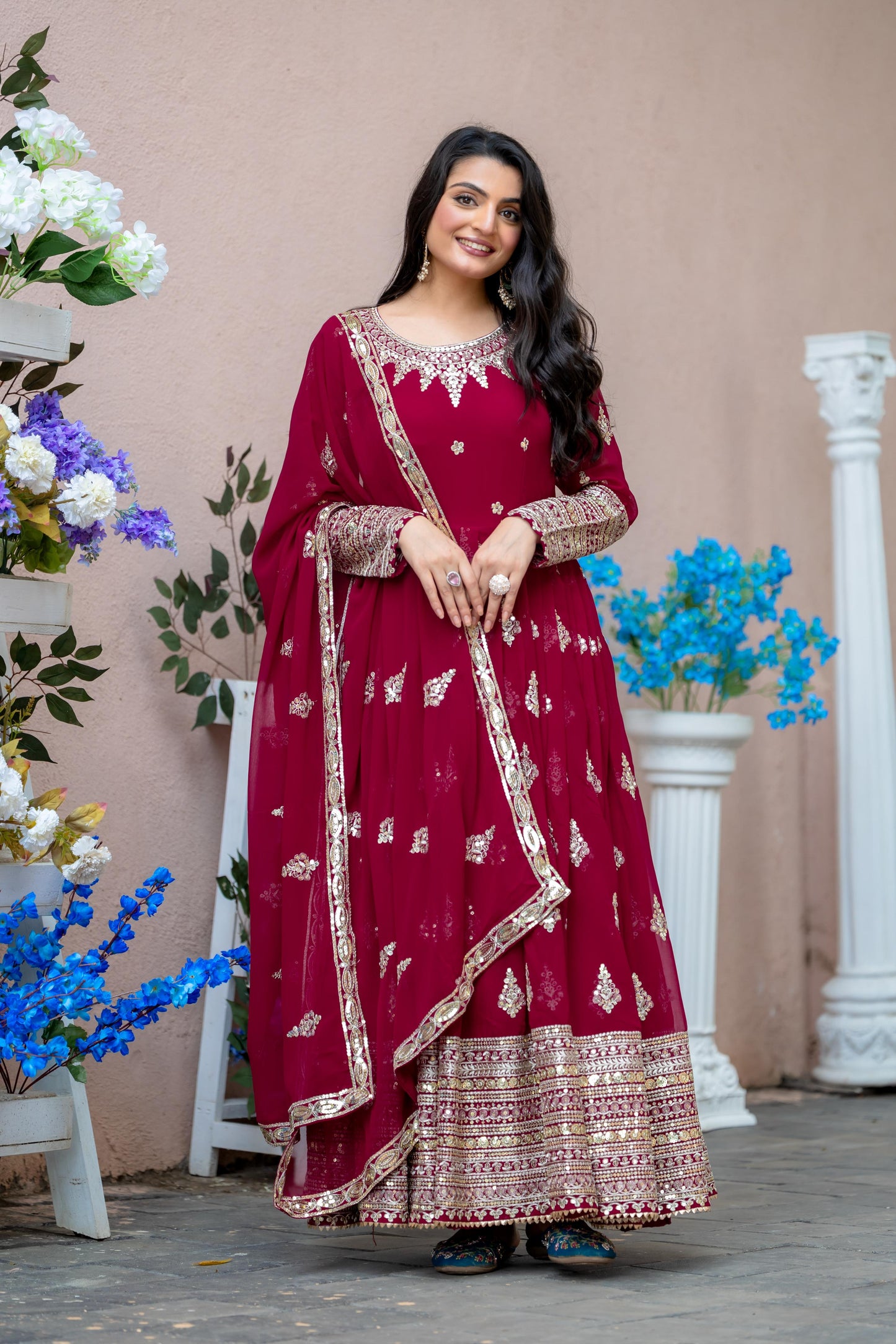 Anarkali Full Flair Readymade Salwar Kameez Indian wedding dress