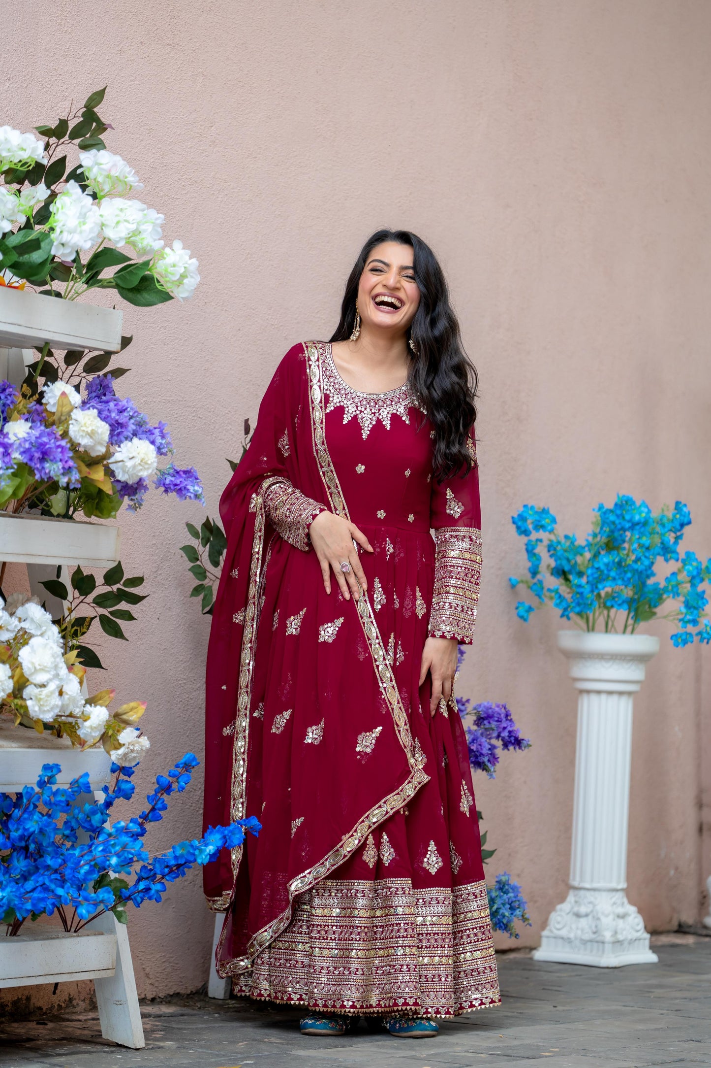 Anarkali Full Flair Readymade Salwar Kameez Indian wedding dress