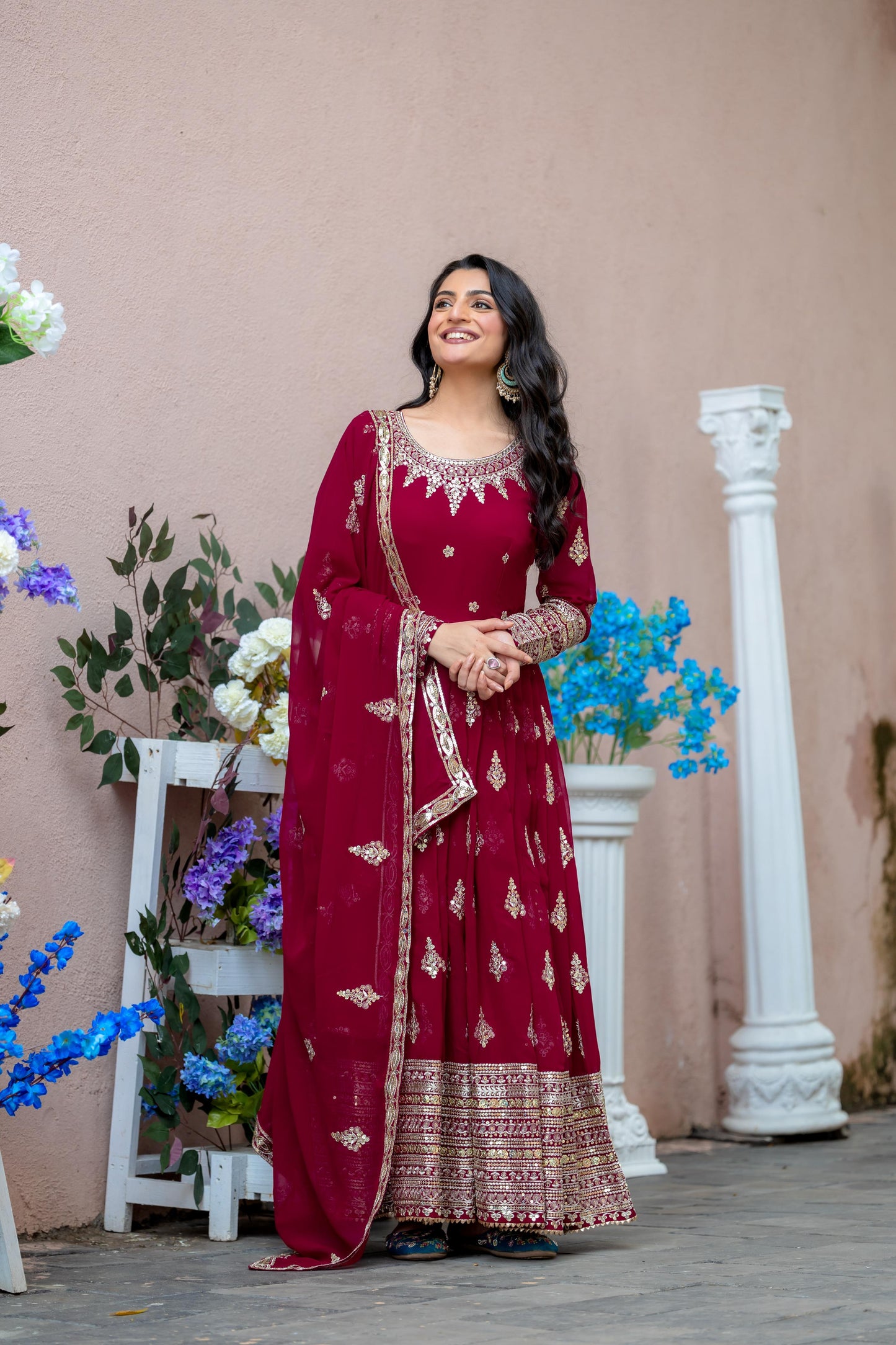 Anarkali Full Flair Readymade Salwar Kameez Indian wedding dress
