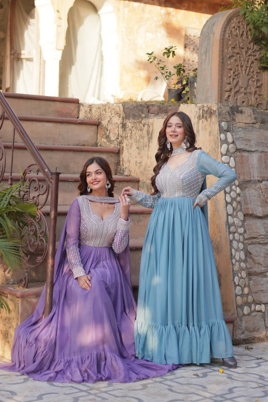 Long Full Flaired anarkali gown for wedding Festival Indian dress