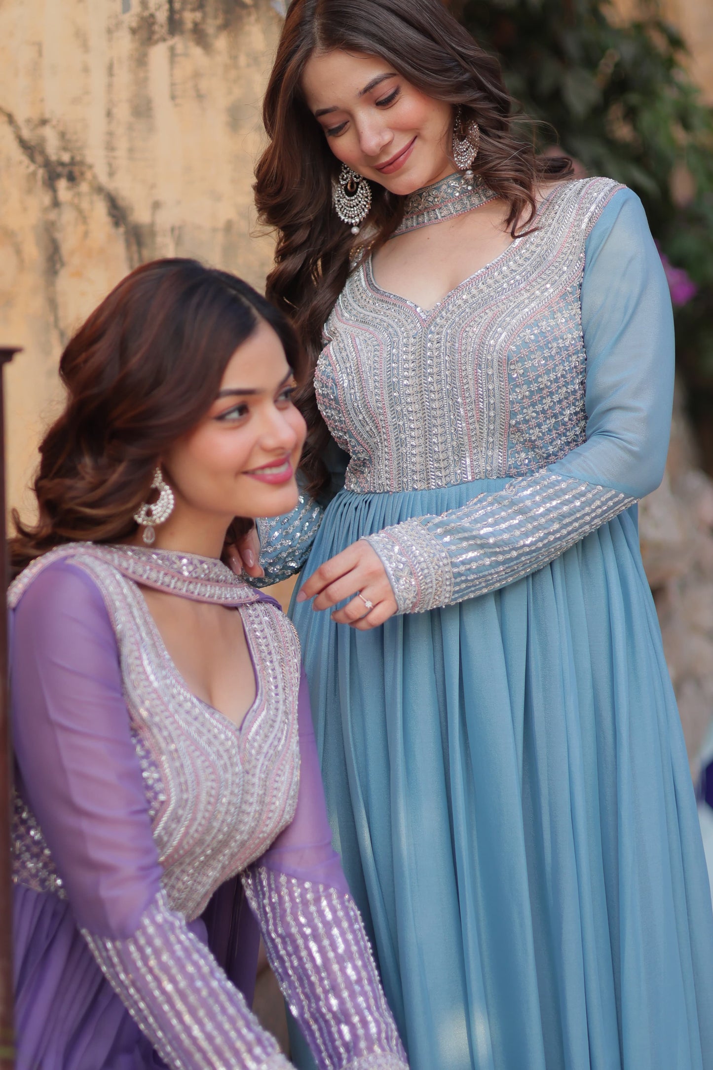 Long Full Flaired anarkali gown for wedding Festival Indian dress