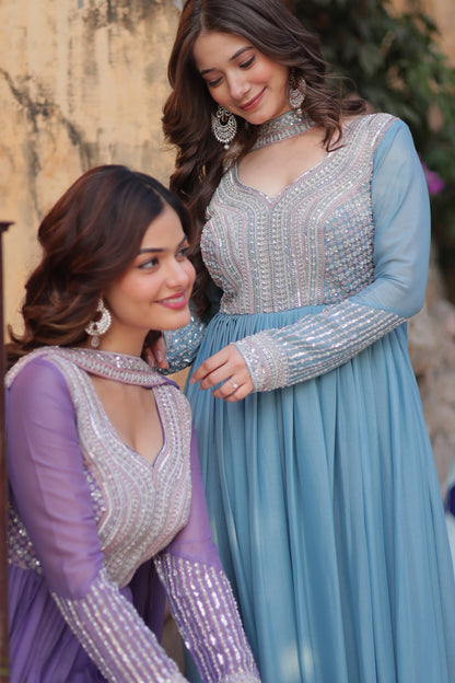 Long Full Flaired anarkali gown for wedding Festival Indian dress