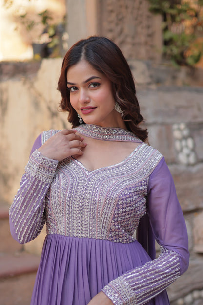 Long Full Flaired anarkali gown for wedding Festival Indian dress