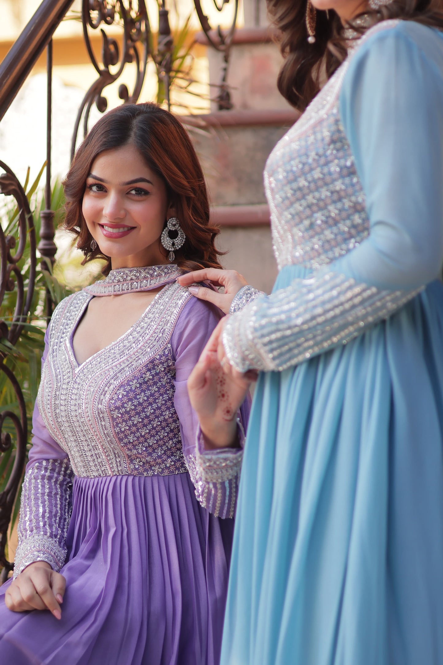 Long Full Flaired anarkali gown for wedding Festival Indian dress