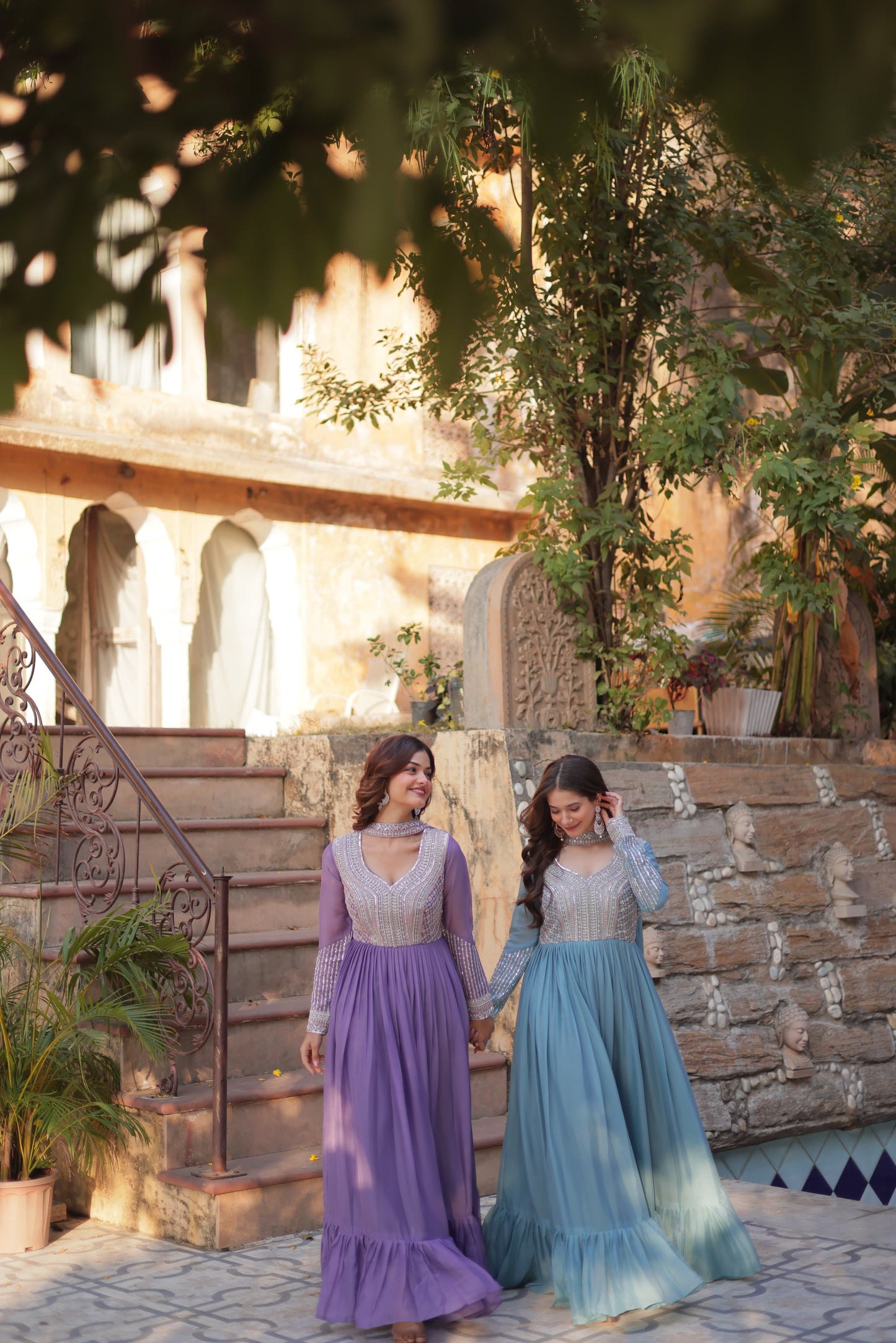 Long Full Flaired anarkali gown for wedding Festival Indian dress