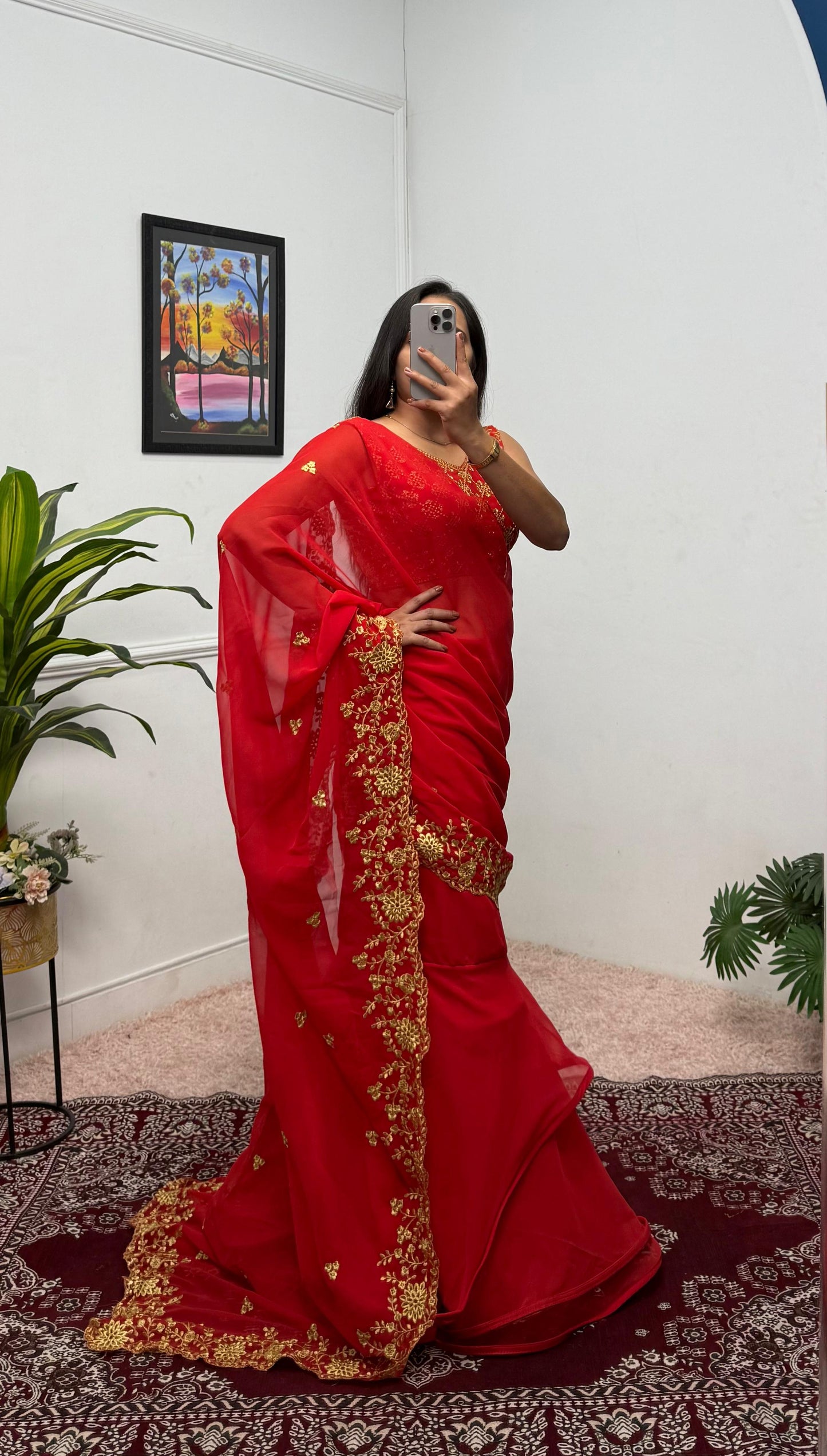 Indowestern Readymade Wedding wear lehenga saree