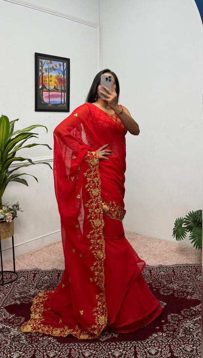Indowestern Readymade Wedding wear lehenga saree
