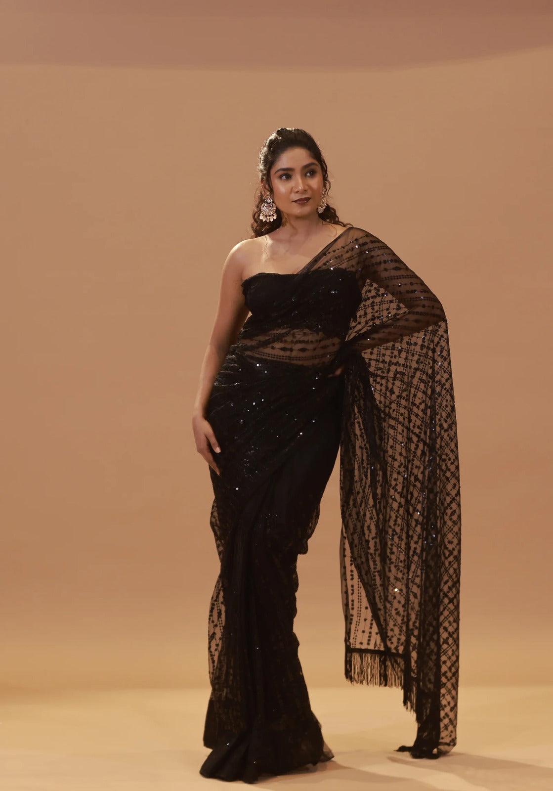 Premium Wedding Festival partywear Readymade black saree with stitched blouse