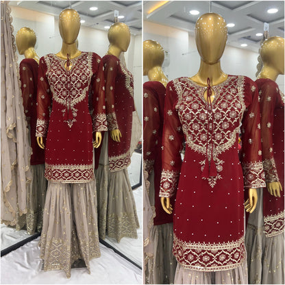 Readymade Wedding Festival partywear Sharara Suit Set Indian Pakistani salwar kameez