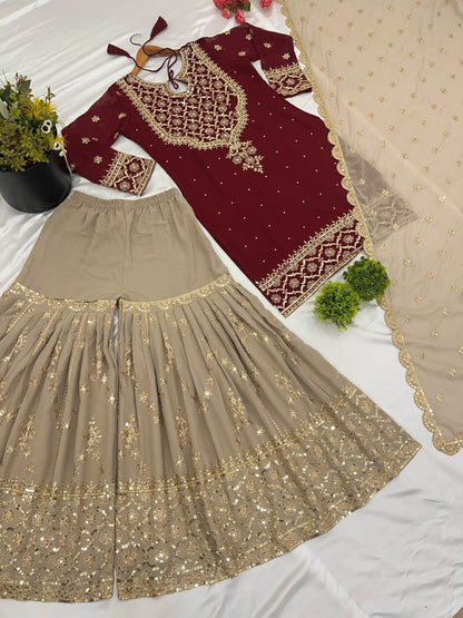 Readymade Wedding Festival partywear Sharara Suit Set Indian Pakistani salwar kameez